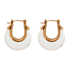 Resin Crescent Hoop Earrings