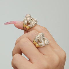 Cubic Zirconia Sculptural Open Ring Designs
