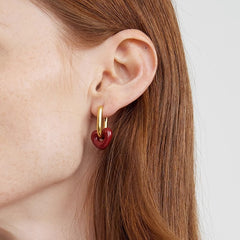 Camille Vintage-Inspired Heart Huggie Earrings