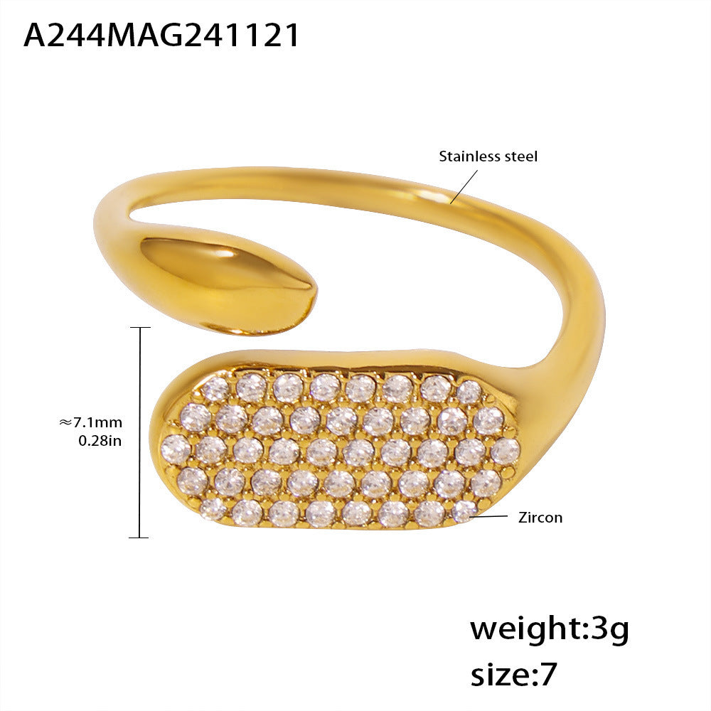 Colored Cubic Zirconia Open Ring