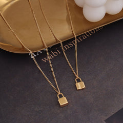 Polished Lock Pendant Necklace