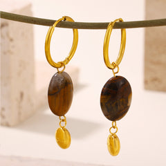 18K Gold-Plated Tiger Eye Earring Designs