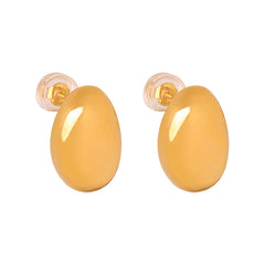 Polished Oval Stud Earrings