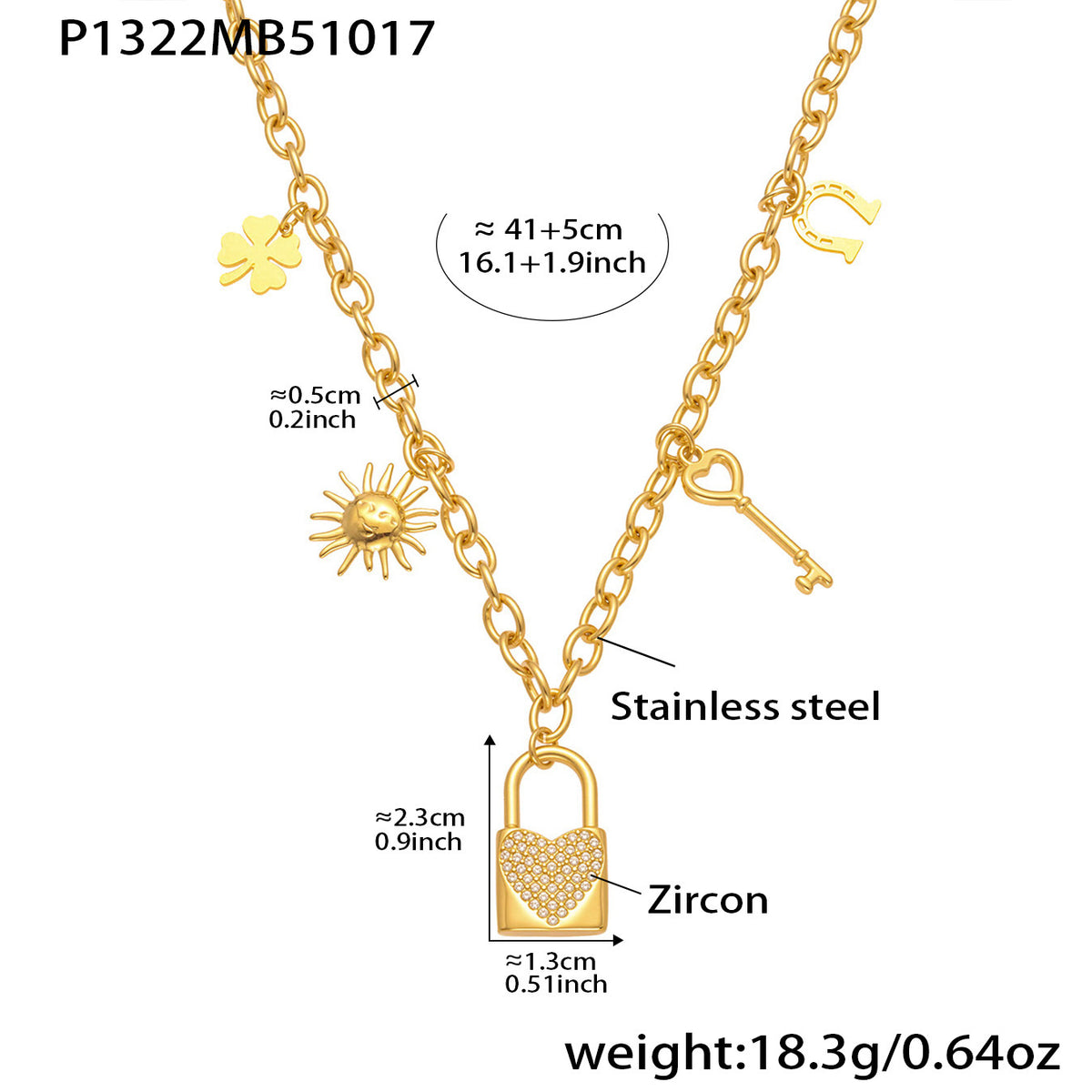 Heart Lock or Colored Pendant Necklace