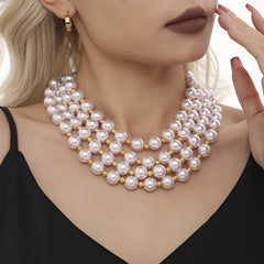 Pearl-Look Beaded Collar Necklace