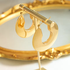 Wide U-Shaped Stainless Steel Hoop Earrings