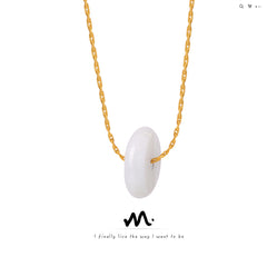 Natural Stone Round Pendant Necklace