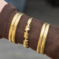 Geometric Bamboo-Style Cuff Bracelet
