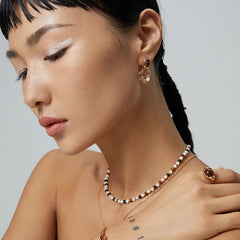 Nadine Organic Tiger-Eye Stud Earrings
