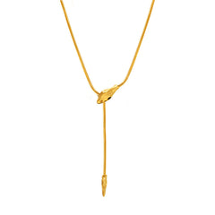 Snake-Head Y-Pendant Stainless Steel Necklace