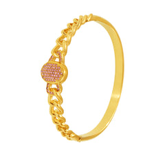 18K Gold-Plated Cubic Zirconia Link Bangle Bracelet