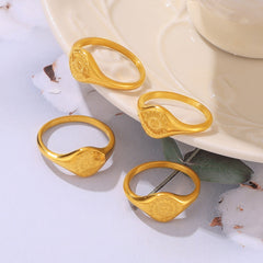 Engraved Sun Signet Ring