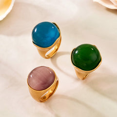 Cat-Eye-Look Dome Statement Ring