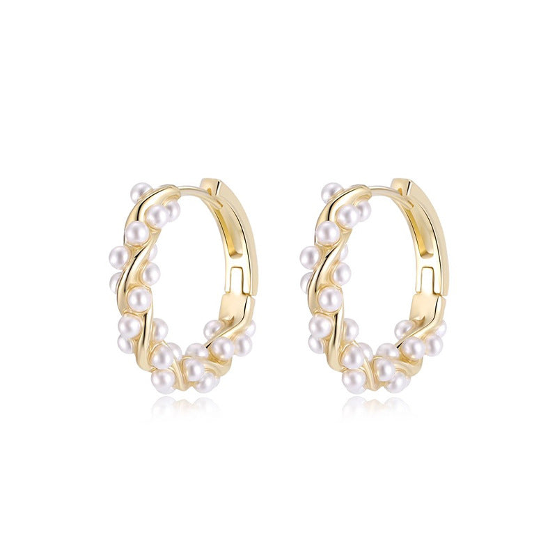 Marielle Dainty Pearl Twisted Stud Earrings
