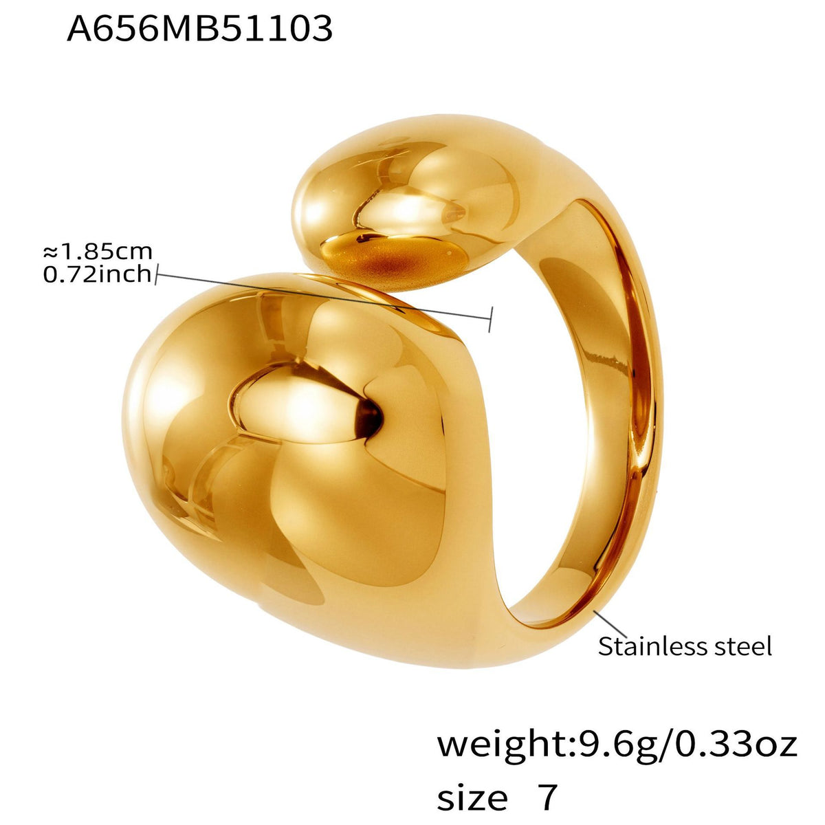 18K Gold-Plated Enamel Sculptural Ring Designs