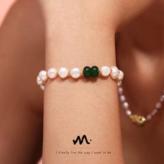 Freshwater Pearl Colored Bead Bracelet