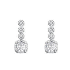 Camille Pavé Square Drop Earrings