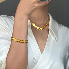 18K Gold-Plated Bold Link Necklace or Bracelet