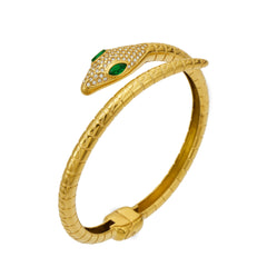 18K Gold-Plated Cubic Zirconia Snake Bangle