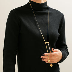 Gold-Tone Sphere Drop Lariat Necklace