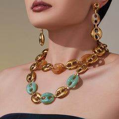Color Resin Oval Link Jewelry