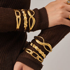 Sculptural Geometric Bangle Bracelet