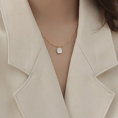 Nicolette Mother-of-Pearl Square Choker Necklace