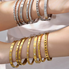 Roman Numeral and Cubic Zirconia Bangle Designs