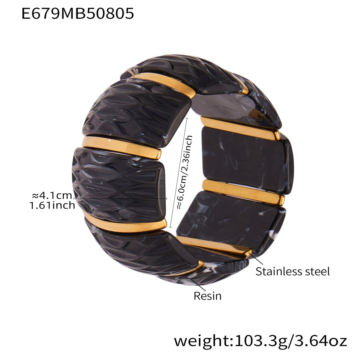 Textured Resin Stretch Bracelet
