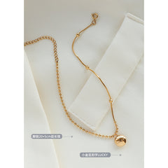 Gold-Tone Fine Bead Anklet