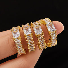 18K Gold-Plated Cubic Zirconia Statement Ring