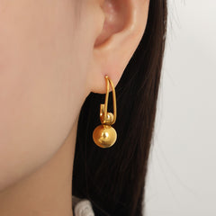Polished Round Bead Drop Earrings