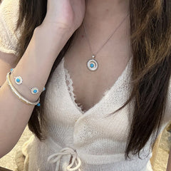 Daphne Dainty Turquoise Floral Pendant Necklace