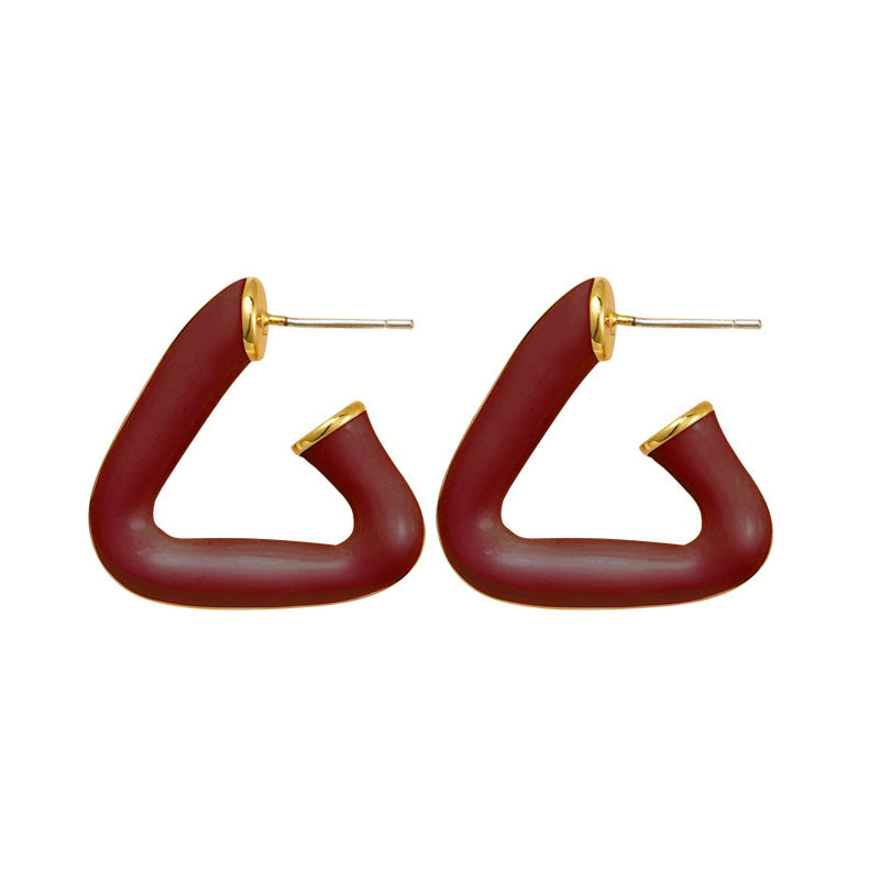 Marielle Enamel Triangle Stud Earrings