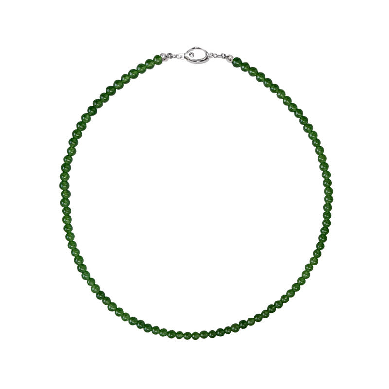 Green Chalcedony Beaded Necklace