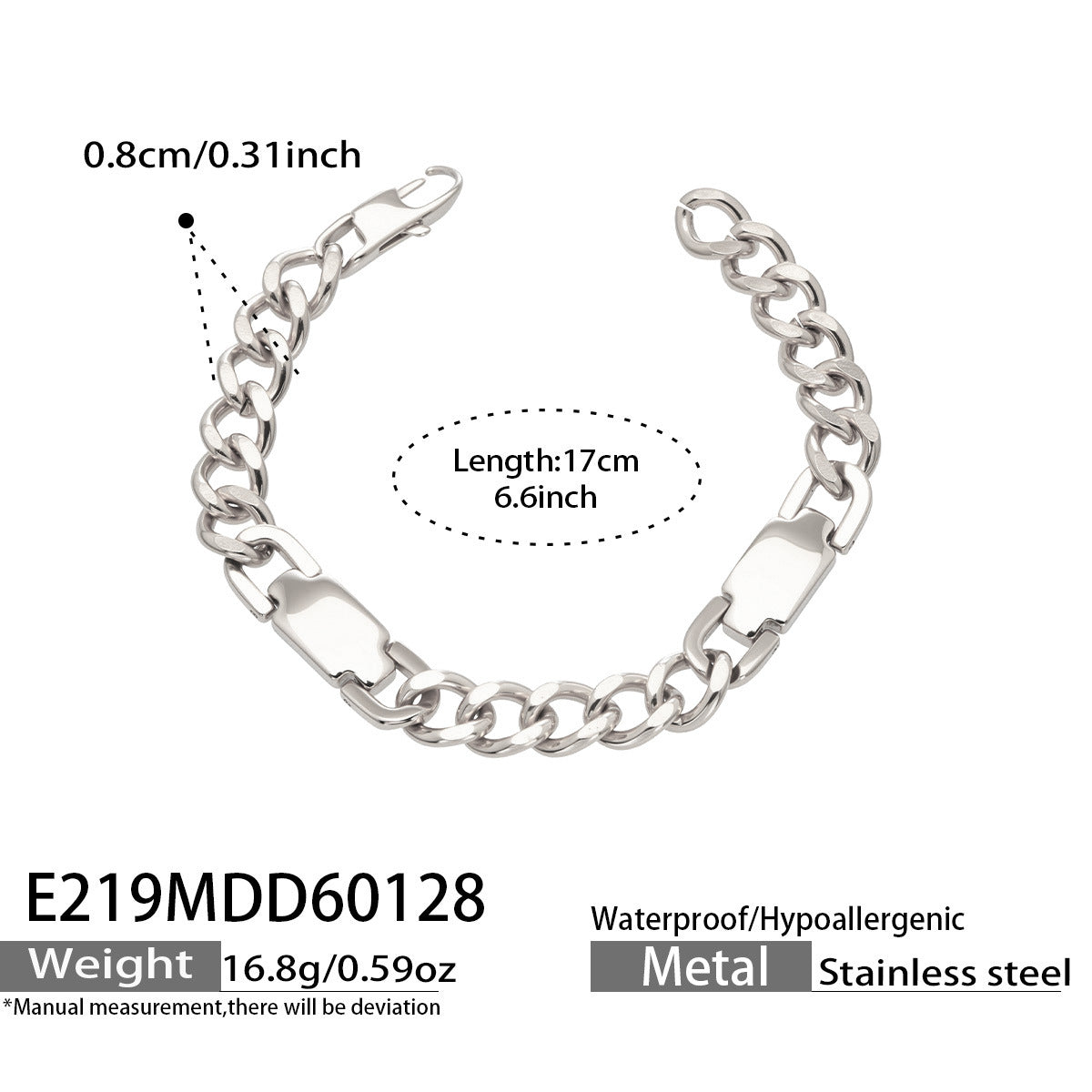 Chunky Cuban Link Stainless Steel Bracelet