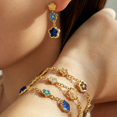 Cubic Zirconia Four-Petal Flower Jewelry