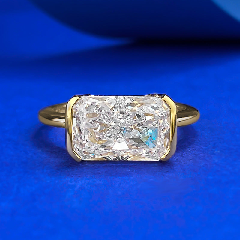 Sterling Silver East-West Emerald Cut Ring