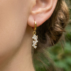 Cubic Zirconia Cluster Drop Earrings & Pendant