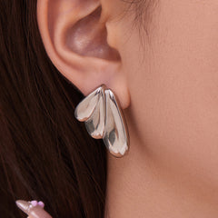 18K Gold-Plated Sculptural Wing Stud Earrings