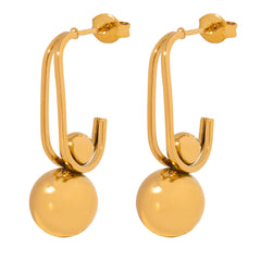 Polished Round Bead Drop Earrings