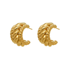 Twisted Knot Stud Hoop Earrings