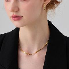 Daphne Minimalist Stainless Steel Snake Necklace