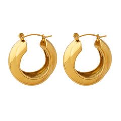 Rounded U-Hoop Earrings