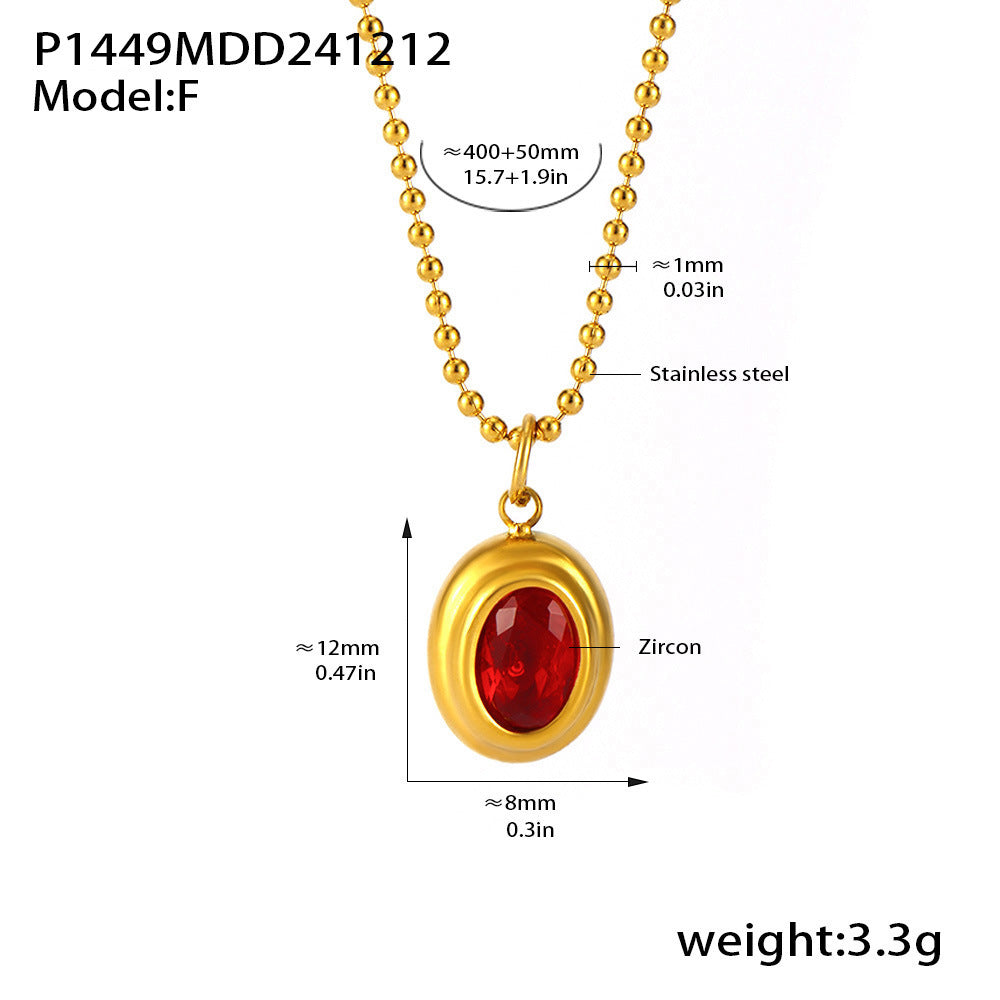 18K Gold-Plated Cubic Zirconia Drop Charm Necklace