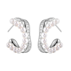 Nicolette Vintage-Inspired Pearl Pavé Stud Earrings No. 877435