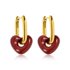 Camille Vintage-Inspired Heart Huggie Earrings
