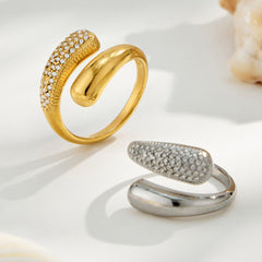 Enamel and Cubic Zirconia Open Ring Designs