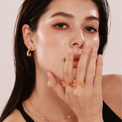 18K Gold-Plated Butterfly Open Ring
