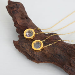 Circular Floating Accent Pendant Necklace